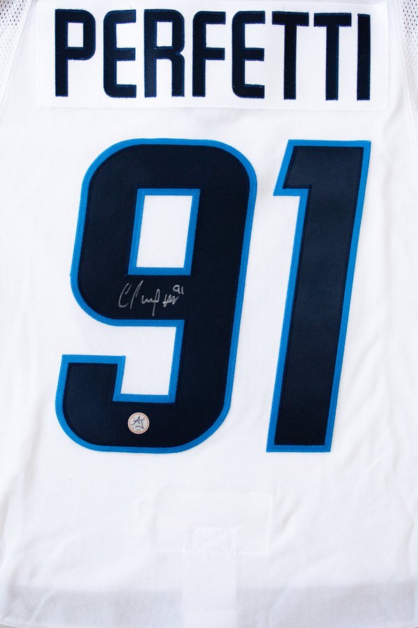 Cole Perfetti Autographed Winnipeg Jets Adidas Jersey